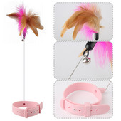 Interaktivne igračke za mačke Smiješno perje Štap za draženje sa zvoncem Ogrlica za kućne ljubimce Mačić igra se Zadirkujući štapić Igračke za dresuru za mačke