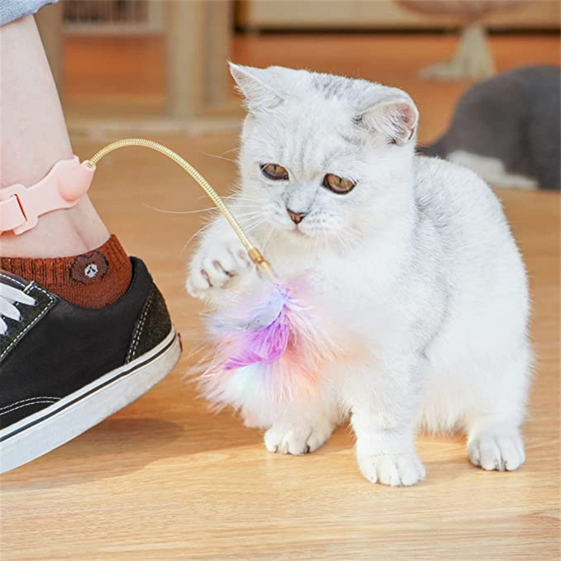 Interaktivne igračke za mačke Smiješno perje Štap za draženje sa zvoncem Ogrlica za kućne ljubimce Mačić igra se Zadirkujući štapić Igračke za dresuru za mačke