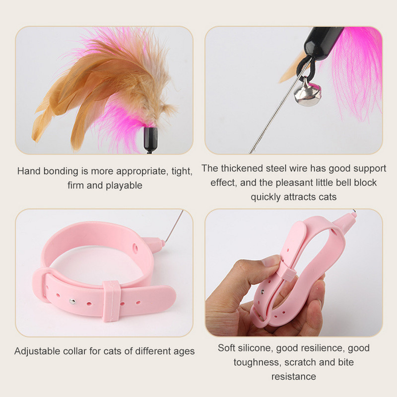 Interaktivne igračke za mačke Smiješno perje Štap za draženje sa zvoncem Ogrlica za kućne ljubimce Mačić igra se Zadirkujući štapić Igračke za dresuru za mačke