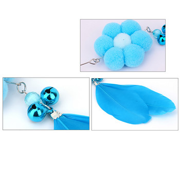 Cat Toys Feather Cat Wand Flower Pom Pom Bell Kitten Cat Teaser Interactive Toy Pet Wand Toy for Cats Pet Products
