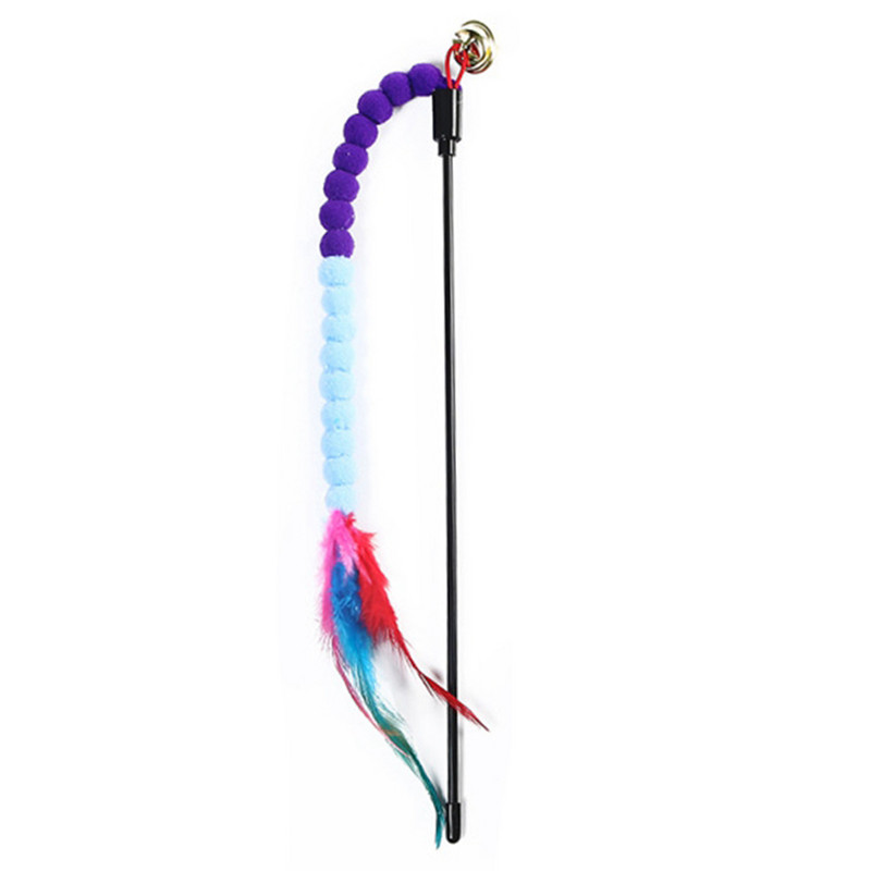 1 tk Teaser, sulgede mänguasjad kassipoeg, naljakas värviline varraskassi võlukepp mänguasjad, plastist kellukellaga lemmikloomakassi mänguasjad interaktiivsed pulgad lemmikloomade kassitarbed