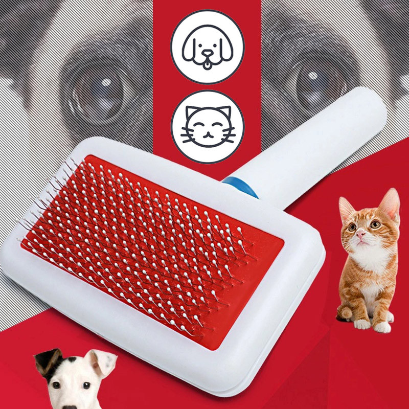 Airbag pentru animale de companie Piepteni cu ac din oțel Perie de curățare a blănii pentru cățeluș mic și pisică Pieptene de masaj pentru îndepărtarea părului pentru animale de companie Instrument de îngrijire a frumuseții