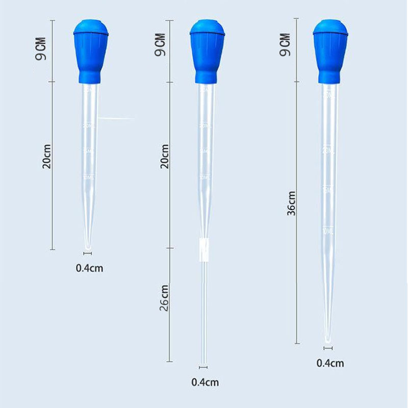 Lengthen Pipettes Akvariumo sifonas žuvų bako dulkių siurblys Paprastas valymo įrankis akvariumo vandens keitikliui 29cm 45cm 30ml 50ml