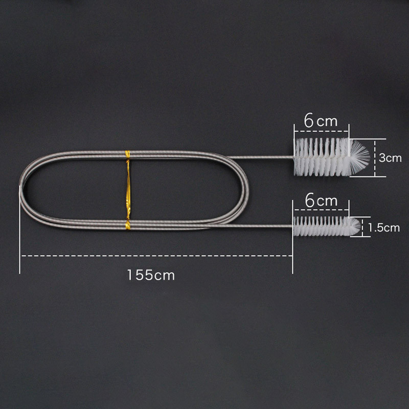 90/155/200 cm akvaariumi puhastushari roostevabast terasest torude puhastushari kahe otsaga voolikuga akvaariumi paagi puhastusvahendi tarvikud