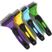 Veleprodajni češalj za čišćenje kućnih ljubimaca Alati za šišanje pasa i mačaka Cleaning Suppiles Pettine s dugom ručkom Šareni vodootporan Novi dolazak