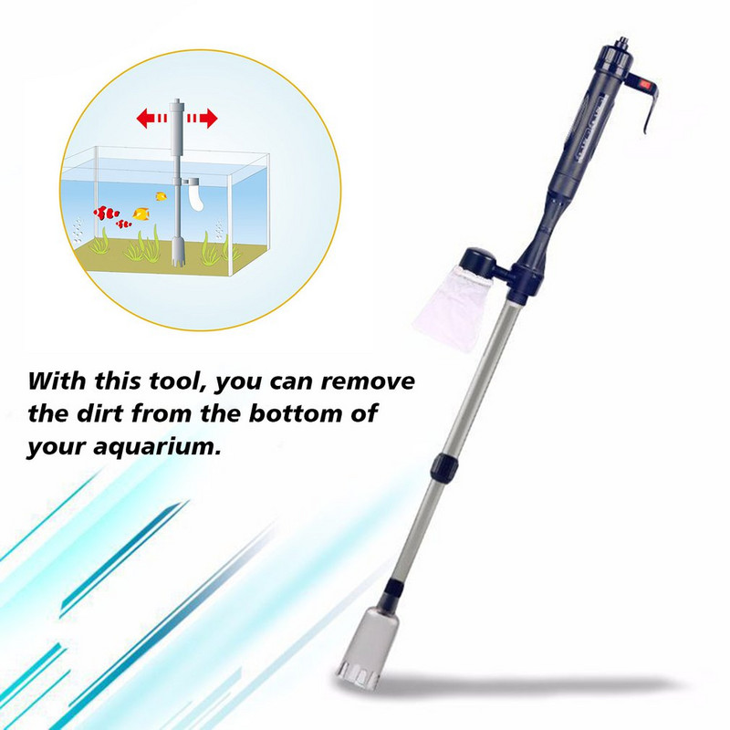 Akvariumo akumuliatoriaus sifonu valdomas žuvų rezervuaras Vakuuminis žvyro vandens filtras Švarus sifono filtro valiklis žuvų bako įrankiai Akvariumas