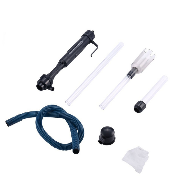 Akvariumo akumuliatoriaus sifonu valdomas žuvų rezervuaras Vakuuminis žvyro vandens filtras Švarus sifono filtro valiklis žuvų bako įrankiai Akvariumas