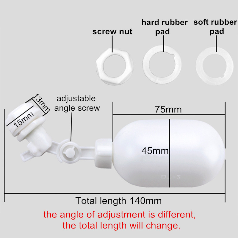 Plastikust akvaariumi automaatse vee täitmise juhtventiil kalapaagi reguleeritav ujuv kuulventiil vee täitmiseks automaatse ülemise süsteemi jaoks
