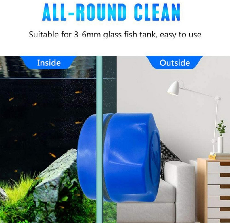 Rezervor magnetic de acvariu perie de curățare a peștilor de sticlă plutitoare pentru alge răzuitoare curba de curățat de sticlă instrument de curățare a ferestrelor magnet de curățare