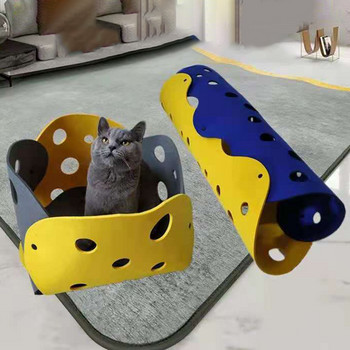 Splicing παιχνίδι γάτας Felt Pom Nest Παραμορφώσιμη σήραγγα γατάκι πτυσσόμενο σωλήνα σπιτιών σήραγγα Διαδραστικό Pet Pusscat Αίσθηση ασφαλείας