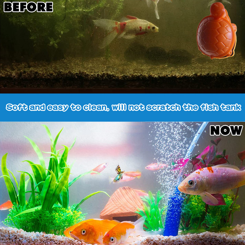 Cleaning Scraper Turtle Magnetic Glass Cleaning Brush Turtle Shape Aquarium Tank Glass Brush Small Aquarium Magnet Cleaning Fish