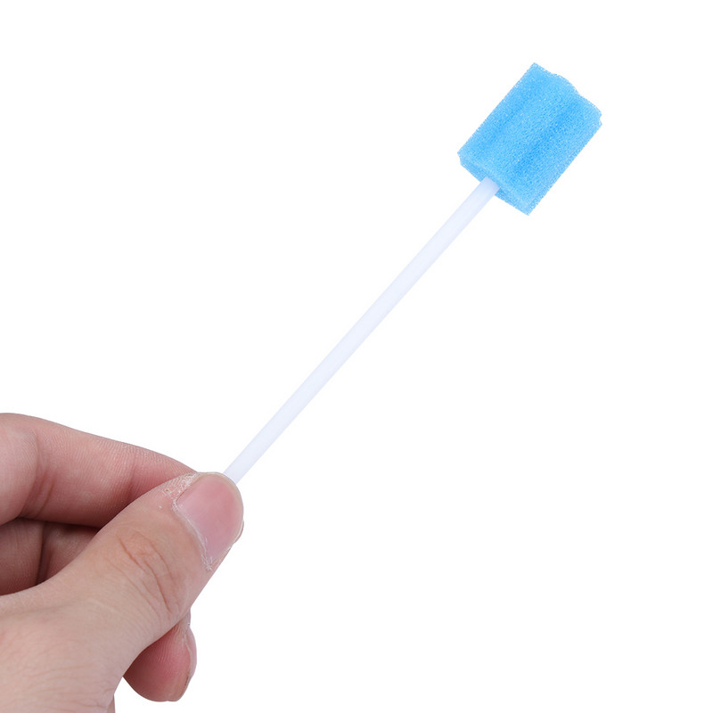 100 vnt./pak. Burnos priežiūros vienkartiniai kempinės tamponai dantų valymo burnos tamponai su kempinės galvute burnos dantų valymui