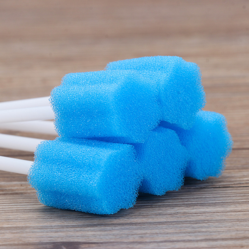 100 vnt./pak. Burnos priežiūros vienkartiniai kempinės tamponai dantų valymo burnos tamponai su kempinės galvute burnos dantų valymui