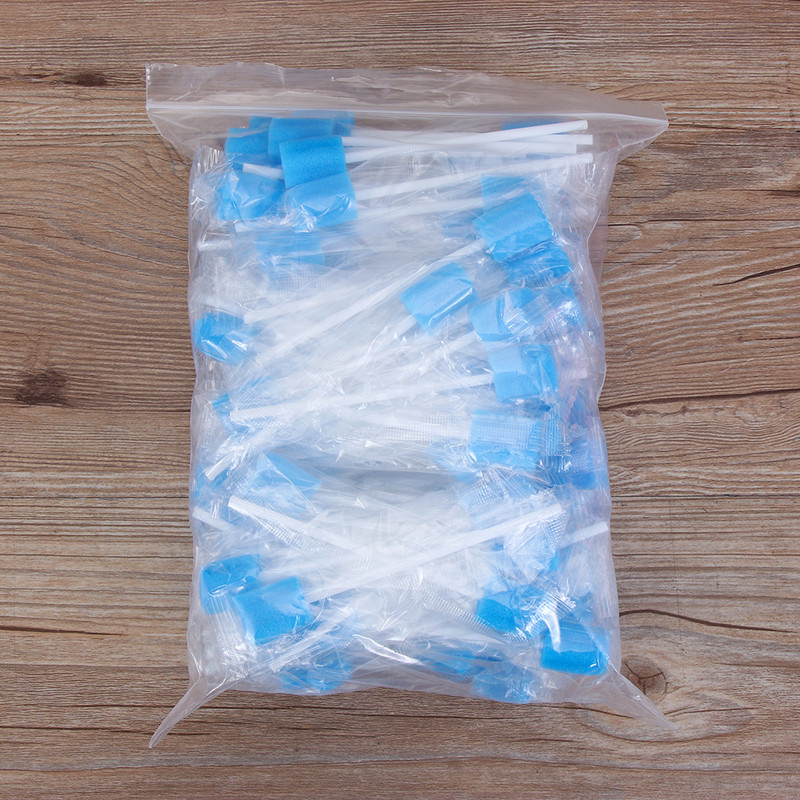 100 vnt./pak. Burnos priežiūros vienkartiniai kempinės tamponai dantų valymo burnos tamponai su kempinės galvute burnos dantų valymui