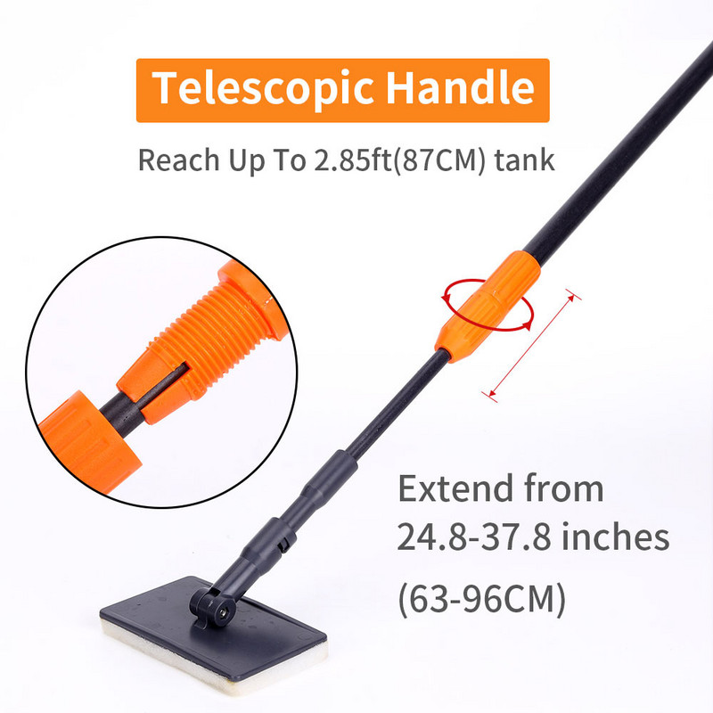 6 u 1 Komplet alata za čišćenje akvarija Set stezaljki za akvarij Mreža za akvarijum Grablje za šljunak Strugač za alge Vilica Spužva Četka Čistač stakla