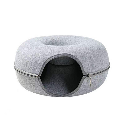 Donut Cat Bed Pet Cat Tunnel Interactive Game Toy Cat Bed Двойна употреба Вътрешна играчка Коте Спортно оборудване Играчка за обучение на котки Котешка къща