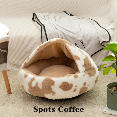 Iarnă Lungă de pluș Pet Pisică Pat rotund Casă de pisică Perna pentru pisici 2 în 1 Coș cald pentru pisică Sac de dormit pentru pisică Cuib pentru pisică Canisa pentru câini mici