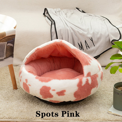Iarnă Lungă de pluș Pet Pisică Pat rotund Casă de pisică Perna pentru pisici 2 în 1 Coș cald pentru pisică Sac de dormit pentru pisică Cuib pentru pisică Canisa pentru câini mici