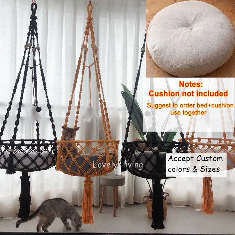 Velika 40x120cm viseća mreža za mačke Prozor Macrame Slatki ljubimac Kreveti za mačke Kuća za mačke Šator Mačići Dodaci za mačke s igračkama za mačke Ogrlice Lopte