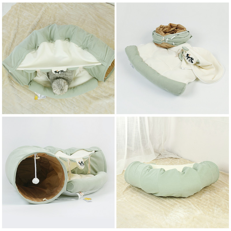 Kassi vooditunneli kokkupandav eemaldatav kassitunneli toru lemmiklooma interaktiivsed mänguasjad koos plüüsist pallidega kassikutsika lemmikloomatarvete jaoks