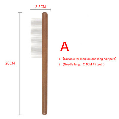 Χτένη βούρτσας γάτας για καθαρισμό κατοικίδιων που αφαιρεί τις τρίχες Περιποίηση και περιποίηση γάτας και σκύλου Ξύλο από ανοξείδωτο ατσάλι Βούρτσα σκύλου για γάτες Αξεσουάρ