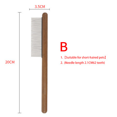 Χτένη βούρτσας γάτας για καθαρισμό κατοικίδιων που αφαιρεί τις τρίχες Περιποίηση και περιποίηση γάτας και σκύλου Ξύλο από ανοξείδωτο ατσάλι Βούρτσα σκύλου για γάτες Αξεσουάρ