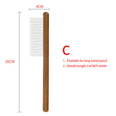 Χτένη βούρτσας γάτας για καθαρισμό κατοικίδιων που αφαιρεί τις τρίχες Περιποίηση και περιποίηση γάτας και σκύλου Ξύλο από ανοξείδωτο ατσάλι Βούρτσα σκύλου για γάτες Αξεσουάρ