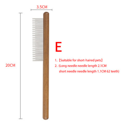 Χτένη βούρτσας γάτας για καθαρισμό κατοικίδιων που αφαιρεί τις τρίχες Περιποίηση και περιποίηση γάτας και σκύλου Ξύλο από ανοξείδωτο ατσάλι Βούρτσα σκύλου για γάτες Αξεσουάρ