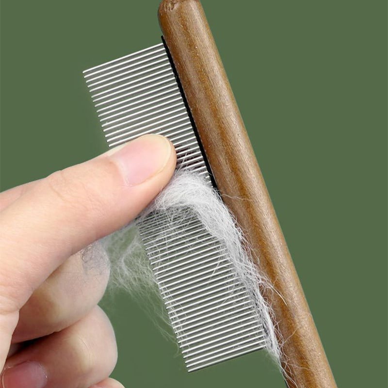 Χτένη βούρτσας γάτας για καθαρισμό κατοικίδιων που αφαιρεί τις τρίχες Περιποίηση και περιποίηση γάτας και σκύλου Ξύλο από ανοξείδωτο ατσάλι Βούρτσα σκύλου για γάτες Αξεσουάρ