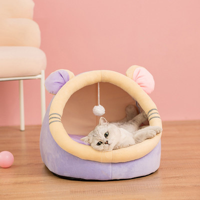 Pat pentru pisici Casă caldă pentru pisici Coș pentru animale de companie Cort iarnă Câțiș pentru pisici Pernă moale confortabilă Pat pentru pisici Pat pentru câini mici Accesorii pentru pisici