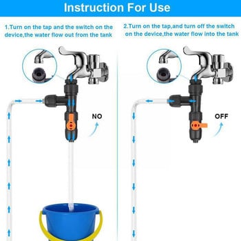 Автоматичен комплект за смяна на вода за аквариум Адаптер за кран Инструменти за вода Почистващ препарат Почистване на риби Смяна на аксесоари Помпа Аквариум N4m9