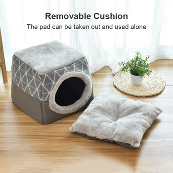 Cat Bed House Winter Warm Pet Cat Deep Sleeping Nest Puppy for Small Medium Dogs Cats Tent Cozy Cave Capsule Pet Mat Supplies