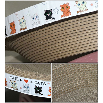 Ανθεκτικό στρογγυλό μαξιλάρι ξυσίματος γάτας Τρίψιμο με νύχια από χαρτόνι κυματοειδές χαρτί Γάτες Ξύσιμο σανίδα γατάκι Ξύστρες για κατοικίδια
