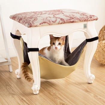 Κρεβάτια για γάτες Αιώρα για κατοικίδια για γάτες Άνετο μαλακό με κουβέρτα Κρεμαστά κλουβιά κρεβατιού για καρέκλα γατούλα κατοικίδια ζώα Swing κουτάβι