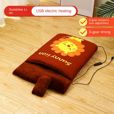 Nova grijana deka za krevet za mačke 3 brzine Timer Zima Topla prostirka za mačke Kuća koja se može prati od flanela Krevet za štene Vreća za spavanje Pribor za mačke