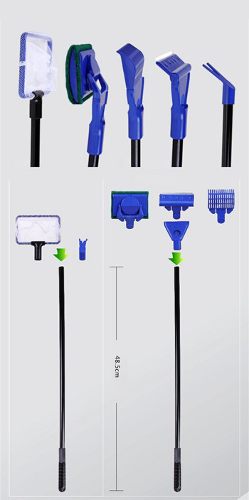 5 бр./компл. Инструменти за аквариум Чакъл Рейка Скрепер за водорасли за почистване на аквариумни резервоари Гъба Четка Инструменти за почистване на водни животни