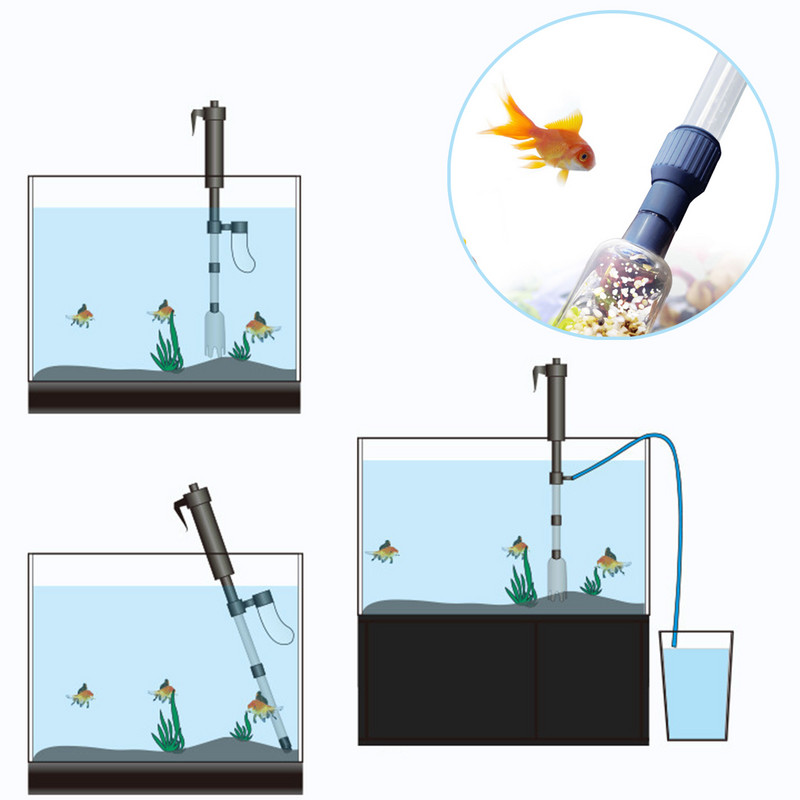 2022 m. Nauji elektriniai akvariumo vandens keitimo siurblio valymo įrankiai Vandens keitiklio žvyro valiklio sifonas, skirtas žuvų rezervuaro vandens filtro siurbliui