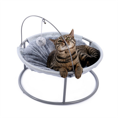 Puha plüss kisállatágy macska bölcső függőágy levehető macska kerek akasztós kosár kanapé lógó labdával macskáknak kis ágy