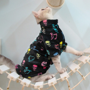 2022 Нов пуловер за котки без косми Зимна мода Удебеляване Топли дрехи за сфинкс Домашни удобни зимни дрехи за кучета за малки кучета