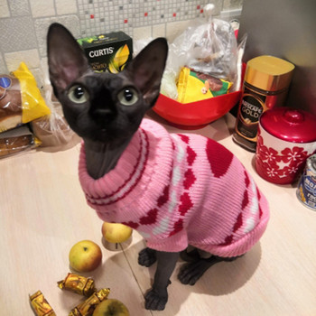 Χριστουγεννιάτικο πουλόβερ για γάτα Χειμερινή ζεστή στολή για κατοικίδια για γάτες Kedi katten Sphynx Clothing Mascotas Ρούχα για ζώα σκύλου ropa de gato