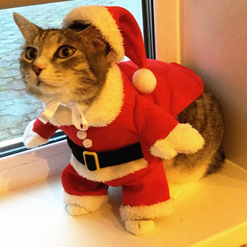 Χριστουγεννιάτικες στολές γάτας Αστεία ρούχα Άγιου Βασίλη για μικρές γάτες Σκυλιά Χριστουγεννιάτικη Πρωτοχρονιά Ρούχα κατοικίδιων για γάτες Χειμερινά ρούχα για γατάκια