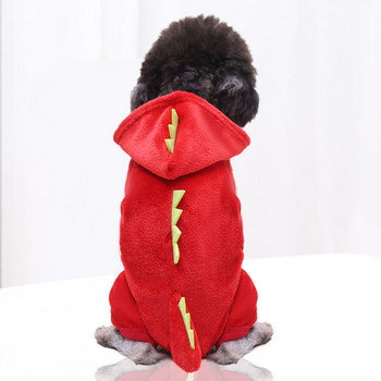 Ρούχα για κατοικίδια για κουτάβι σκύλος γάτα Αστεία στολή δεινοσαύρων Χειμερινό ζεστό βελούδινο παλτό γάτας Fleece Hoodies Πουλόβερ Μικρό σκύλο Ρούχα γατάκι