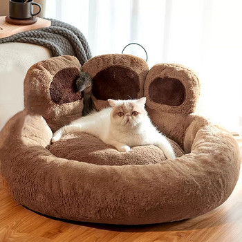 Λούτρινο κρεβάτι για γάτες Σπίτι για σκύλους Ζεστό Χειμωνιάτικο Χαλάκι μεγάλου μεγέθους Μαλακό μαξιλάρι Άνετα κατοικίδια Κρεβάτια Ζώα Βαθύς ύπνος Βελούδινη Άνετη φωλιά για κουτάβια γάτες
