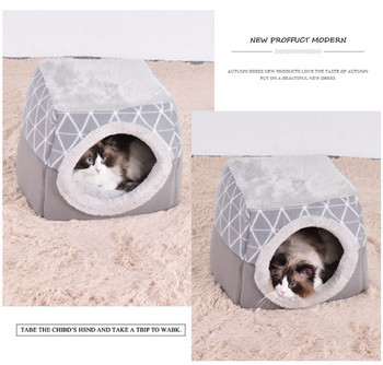 Κρεβάτι Soft Nest Kennel Cave Cat\'s House Χαλάκι Υπνόσακος Μαξιλάρι Σκηνής Κατοικίδια ζώα Χειμώνας Ζεστά άνετα κρεβάτια Προμήθειες για γάτες Κρεβάτι για κατοικίδια για γάτες Σκύλοι