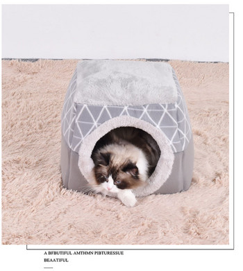 Κρεβάτι Soft Nest Kennel Cave Cat\'s House Χαλάκι Υπνόσακος Μαξιλάρι Σκηνής Κατοικίδια ζώα Χειμώνας Ζεστά άνετα κρεβάτια Προμήθειες για γάτες Κρεβάτι για κατοικίδια για γάτες Σκύλοι
