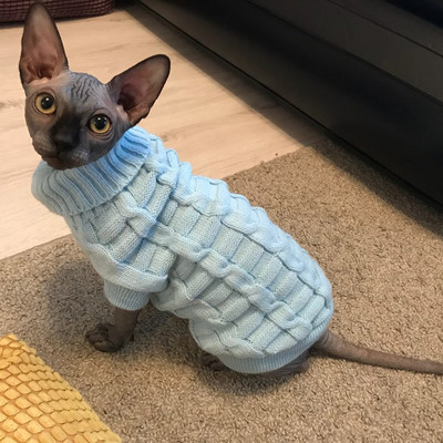 Котешки пуловер за свободно време Зимни топли памучни котешки дрехи за малки котки Палто за коте Яке Коте Плетени пуловери Дрехи за домашни кучета
