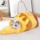 Γάτα Φωλιά Χειμερινό Κρεβάτι Σπίτι Ζεστό Βάζο Μέλι Σχήμα Μεγάλο Ματ Γάτες Μαξιλάρι Μαλακό Άνετο Καλάθι Κλουβί για μικρές γάτες Kitty Dogs