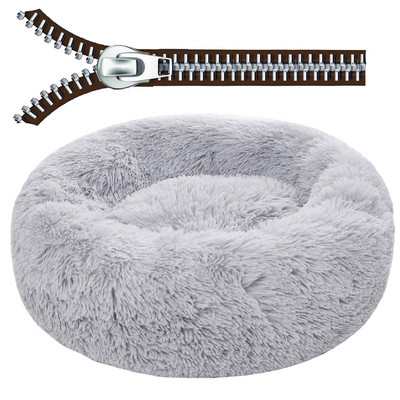 Tõmblukuga koeravoodi Pikk plüüsist ümmargune voodi Lemmiklooma diivan Mat Kassivoodi Talvine Koerte Kennel Kutsikas Sõõrik Paks Puuvillane Rahustavad Lemmikloomatarbed