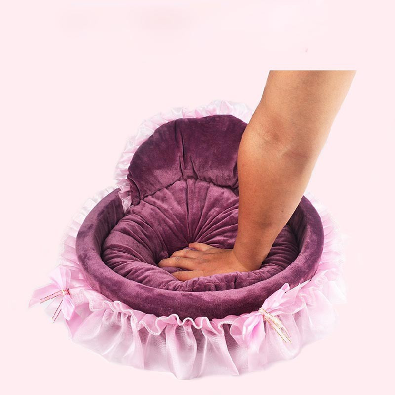 Κομψό Pet Dog Κουτάβι Κρεβάτι Πριγκίπισσα Δαντέλα Υπέροχη Απορρίμματα Γάτας Καναπέδες Κρεβάτι Σπιτιού Κυνολογικά Τέντυ Τσιουάουα Φωλιά για Μικρά Μεσαία Σκυλιά