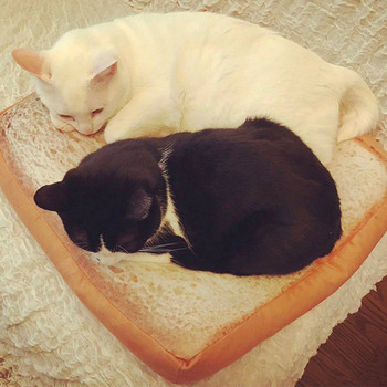 High Copy Toast Cat Bed, Bread Pets Sleeping Възглавница за котенца и малки кучета, Cat Dog Nest матрак, Puppy Термични подложки за спане